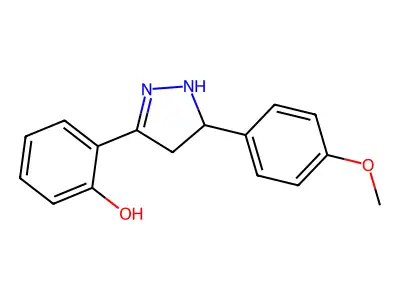 Phenol, 2-[4,5-dihydro-5-(4-methoxyphenyl)-1H-pyrazol-3-yl]- structure