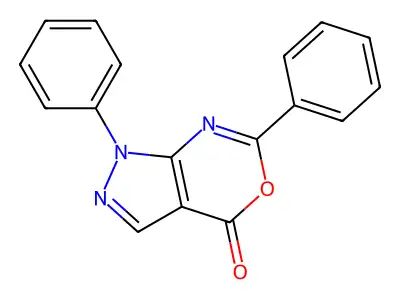 Pyrazolo(3,4-d)(1,3)oxazin-4(1H)-one, 1,6-diphenyl- structure