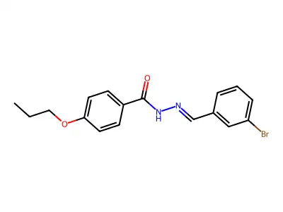 N-[(E)-(3-bromophenyl)methylideneamino]-4-propoxybenzamide structure