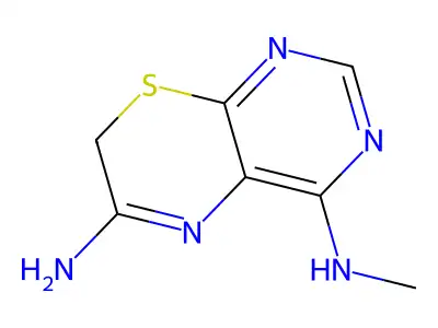 7H-Pyrimido(4,5-b)(1,4)thiazine, 6-amino-4-methylamino- structure