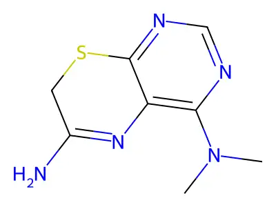 7H-Pyrimido(4,5-b)(1,4)thiazine, 6-amino-4-(dimethylamino)- structure