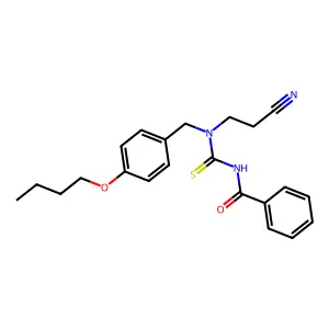 N-[(4-butoxyphenyl)methyl-(2-cyanoethyl)carbamothioyl]benzamide structure