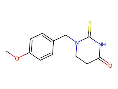 4(1H)-Pyrimidinone, tetrahydro-1-((4-methoxyphenyl)methyl)-2-thioxo- structure