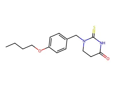 4(1H)-Pyrimidinone, tetrahydro-1-((4-butoxyphenyl)methyl)-2-thioxo- structure