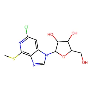 2-(6-chloro-4-methylsulfanylimidazo[4,5-c]pyridin-1-yl)-5-(hydroxymethyl)oxolane-3,4-diol structure