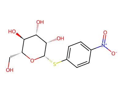 2-(Hydroxymethyl)-6-(4-nitrophenyl)sulfanyloxane-3,4,5-triol structure