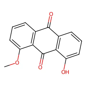 1-Hydroxy-8-methoxyanthracene-9,10-dione structure