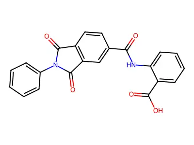2-{[(1,3-dioxo-2-phenyl-2,3-dihydro-1H-isoindol-5-yl)carbonyl]amino}benzoic acid structure