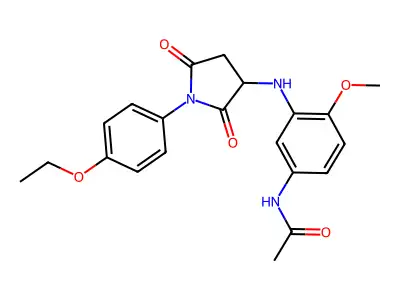 N-(3-{[1-(4-Ethoxyphenyl)-2,5-dioxopyrrolidin-3-yl]amino}-4-methoxyphenyl)ethanimidic acid structure