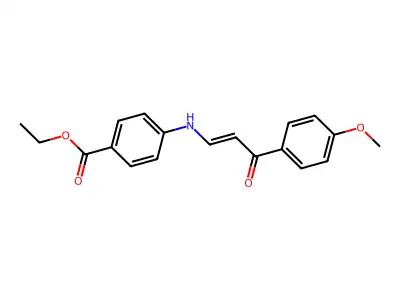 Ethyl 4-[[3-(4-methoxyphenyl)-3-oxoprop-1-enyl]amino]benzoate structure