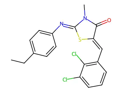 5-[(2,3-dichlorophenyl)methylidene]-2-(4-ethylphenyl)imino-3-methyl-1,3-thiazolidin-4-one structure