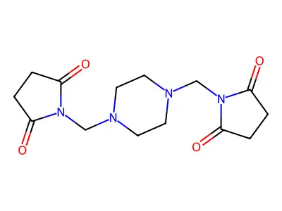 1-({4-[(2,5-Dioxoazolidinyl)methyl]piperazinyl}methyl)azolidine-2,5-dione structure