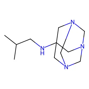 N-Isobutyl-1,3,5-triazatricyclo(3.3.1.1(3,7))decan-7-amine structure