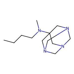 N-butyl-N-methyl-1,3,5-triazatricyclo[3.3.1.13,7]decan-7-amine structure