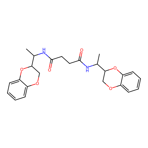 N,N'-Bis-[1-(2,3-dihydro-benzo[1,4]dioxin-2-yl)-ethyl]-succinamide structure