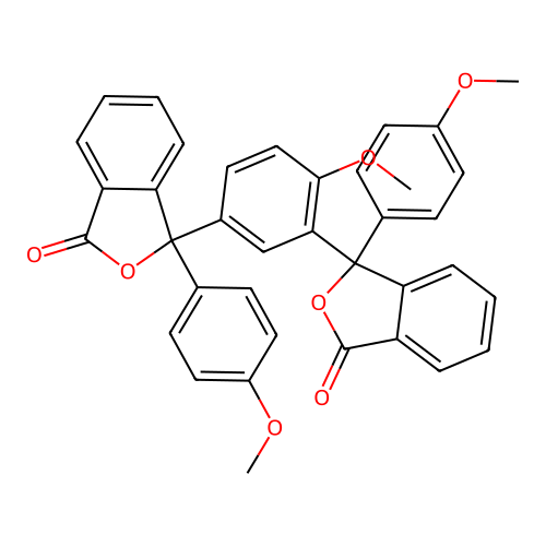 1(3H)-Isobenzofuranone, 3,3'-(4-methoxy-1,3-phenylene)bis[3-(4-methoxyphenyl)- structure