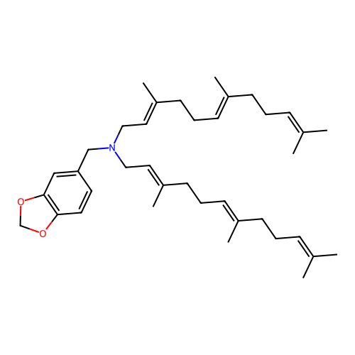 1,3-Benzodioxole-5-methanamine, N,N-bis(3,7,11-trimethyl-2,6,10-dodecatrienyl)- structure