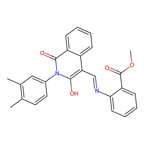 Methyl 2-[[2-(3,4-dimethylphenyl)-1,3-dioxo-isoquinolin-4-ylidene]methylamino]benzoate structure