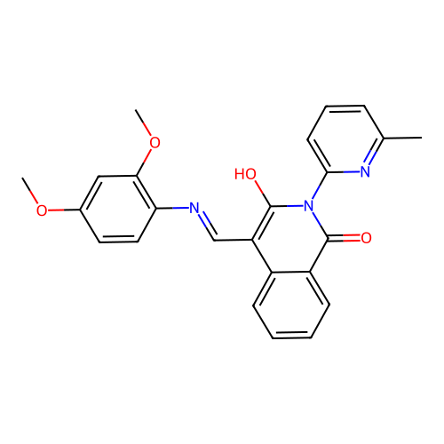 4-[(2,4-dimethoxyanilino)methylidene]-2-(6-methyl-2-pyridinyl)isoquinoline-1,3-dione structure