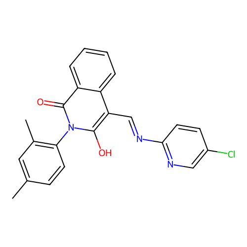 4-[[(5-chloropyridin-2-yl)amino]methylidene]-2-(2,4-dimethylphenyl)isoquinoline-1,3-dione structure