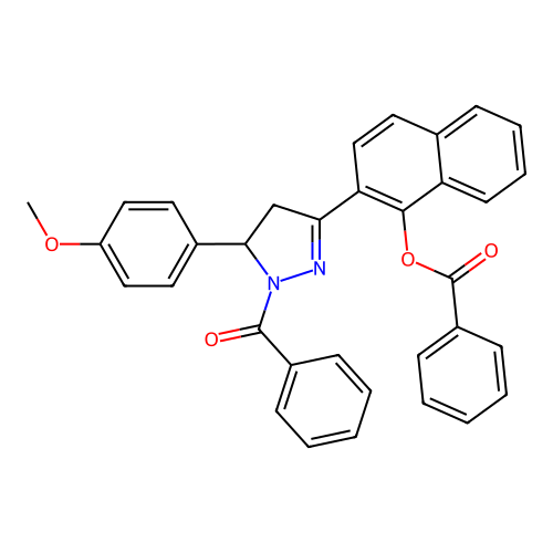 [2-[1-benzoyl-5-(4-methoxyphenyl)-4,5-dihydropyrazol-3-yl]naphthalen-1-yl] Benzoate structure