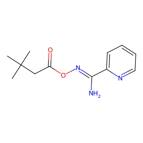 N'-[(3,3-dimethylbutanoyl)oxy]-2-pyridinecarboximidamide structure