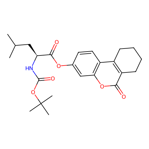 (6-oxo-7,8,9,10-tetrahydrobenzo[c]chromen-3-yl) (2S)-4-methyl-2-[(2-methylpropan-2-yl)oxycarbonylamino]pentanoate structure