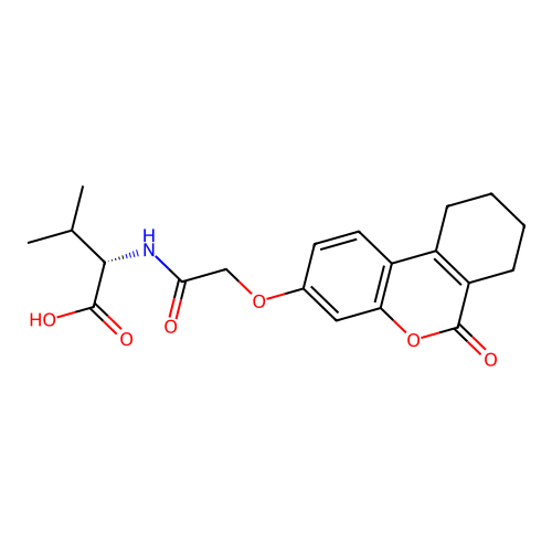 (S)-3-methyl-2-(2-((6-oxo-7,8,9,10-tetrahydro-6H-benzo[c]chromen-3-yl)oxy)acetamido)butanoic acid structure