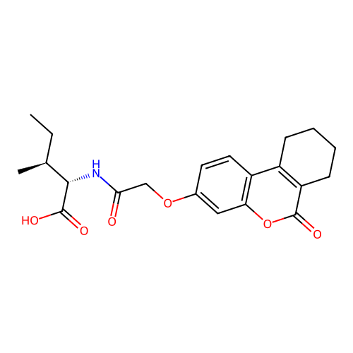 (2S,3S)-3-methyl-2-(2-((6-oxo-7,8,9,10-tetrahydro-6H-benzo[c]chromen-3-yl)oxy)acetamido)pentanoic acid structure