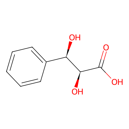 (2S,3R)-2,3-dihydroxy-3-phenylpropanoic acid structure