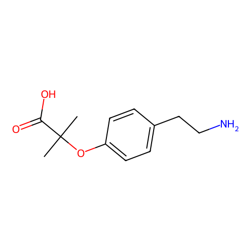 Propanoic acid, 2-[4-(2-aminoethyl)phenoxy]-2-methyl- structure