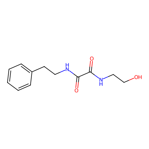 N-(2-hydroxyethyl)-N'-(2-phenylethyl)ethanediamide structure