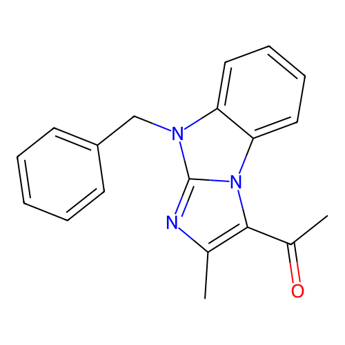 1-(9-benzyl-2-methyl-9H-imidazo[1,2-a]benzimidazol-3-yl)ethanone structure