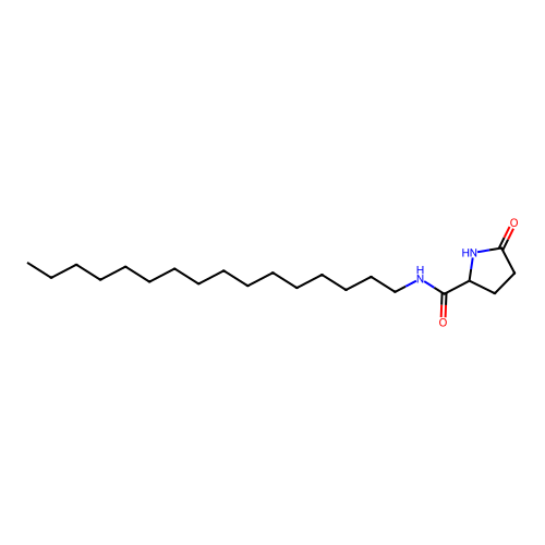 N-hexadecyl-5-oxopyrrolidine-2-carboxamide structure