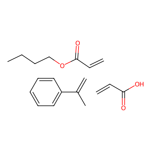 Butyl prop-2-enoate;prop-2-enoic acid;prop-1-en-2-ylbenzene structure