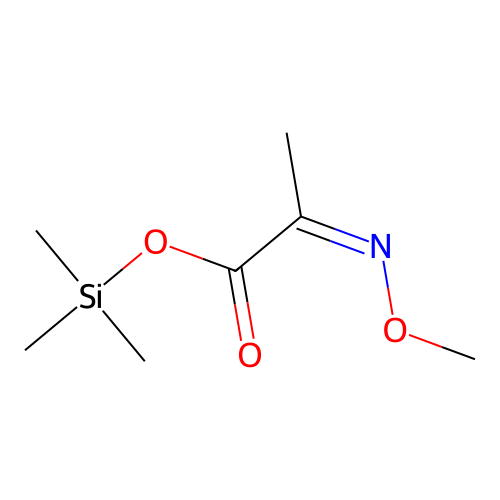 Propanoic acid, 2-(methoxyimino)-, trimethylsilyl ester structure