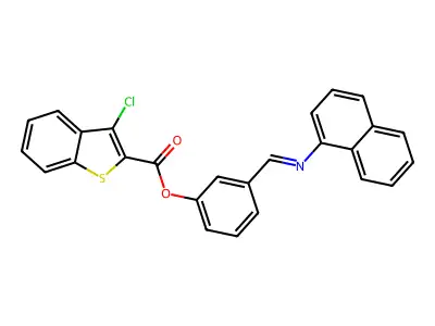 3-{(E)-[(Naphthalen-1-yl)imino]methyl}phenyl 3-chloro-1-benzothiophene-2-carboxylate structure