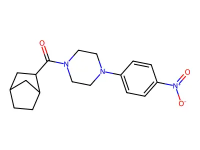 Bicyclo[2.2.1]hept-2-yl[4-(4-nitrophenyl)piperazin-1-yl]methanone structure