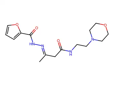 3-[2-(Furan-2-carbonyl)hydrazinylidene]-N-[2-(morpholin-4-yl)ethyl]butanamide structure