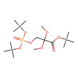 Propanoic acid, 3-[[bis[(trimethylsilyl)oxy]phosphinyl]oxy]-2,2-dimethoxy-, trimethylsilyl ester structure