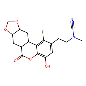 3-bromo-4-{2-[cyano(methyl)amino]ethyl}-6-hydroxy-8,13,15-trioxatetracyclo[8.7.0.02,7.012,16]heptadeca-2,4,6-trien-9-one structure