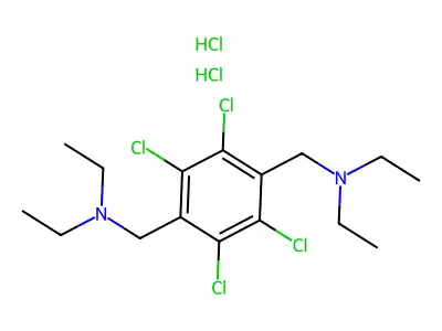 1,4-Benzenedimethanamine, 2,3,5,6-tetrachloro-N,N,N',N'-tetraethyl-, dihydrochloride structure