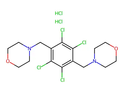 Morpholine, 4,4'-((2,3,5,6-tetrachloro-1,4-phenylene)bis(methylene))bis-, dihydrochloride structure