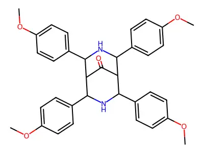 2,4,6,8-Tetrakis(4-methoxyphenyl)-3,7-diazabicyclo[3.3.1]nonan-9-one structure