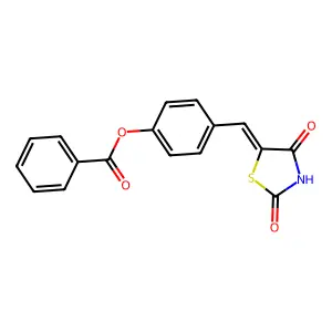 [4-[(E)-(2,4-dioxo-1,3-thiazolidin-5-ylidene)methyl]phenyl] benzoate structure