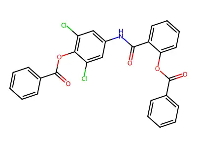 Benzamide, 2-(benzoyloxy)-N-(4-(benzoyloxy)-3,5-dichlorophenyl)- structure