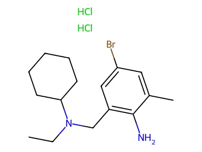 Benzenemethanamine, 2-amino-5-bromo-N-cyclohexyl-N-ethyl-3-methyl-, dihydrochloride structure