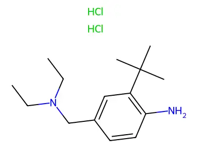 Benzenemethanamine, 4-amino-3-(1,1-dimethylethyl)-N,N-diethyl-, dihydrochloride structure