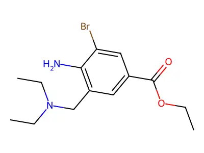 2-Amino-3-bromo-5-carbethoxy-N,N-diethylbenzylamine structure