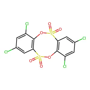 2,4,8,10-Tetrachlorobenzo[c][1,5,2,6]benzodioxadithiocine 6,6,12,12-tetraoxide structure